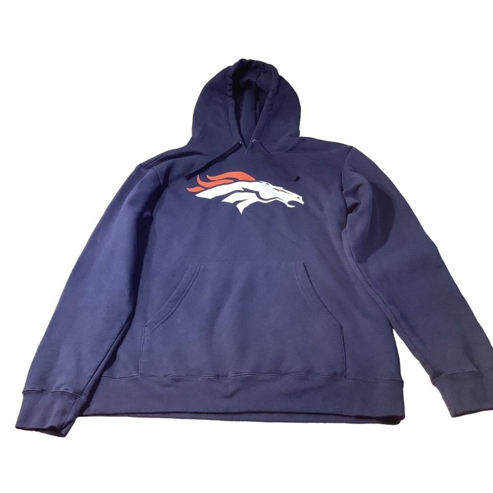 Denver Broncos Hooded Sweatshirt Size Large NFL Apparel Made In Honduras Pocket